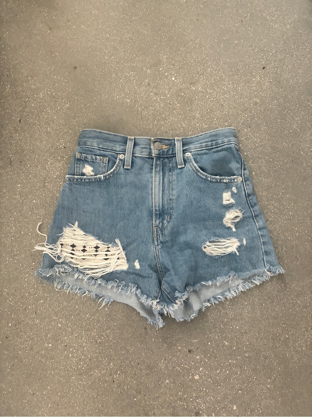Levi’s High-Rise Distressed Denim Shorts